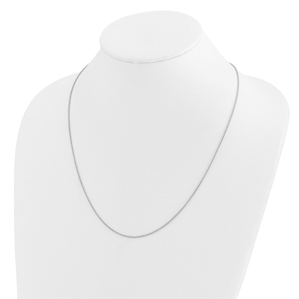 26 Inch 14K White Gold Adjustable 1.2mm D/C Wheat Chain Necklace