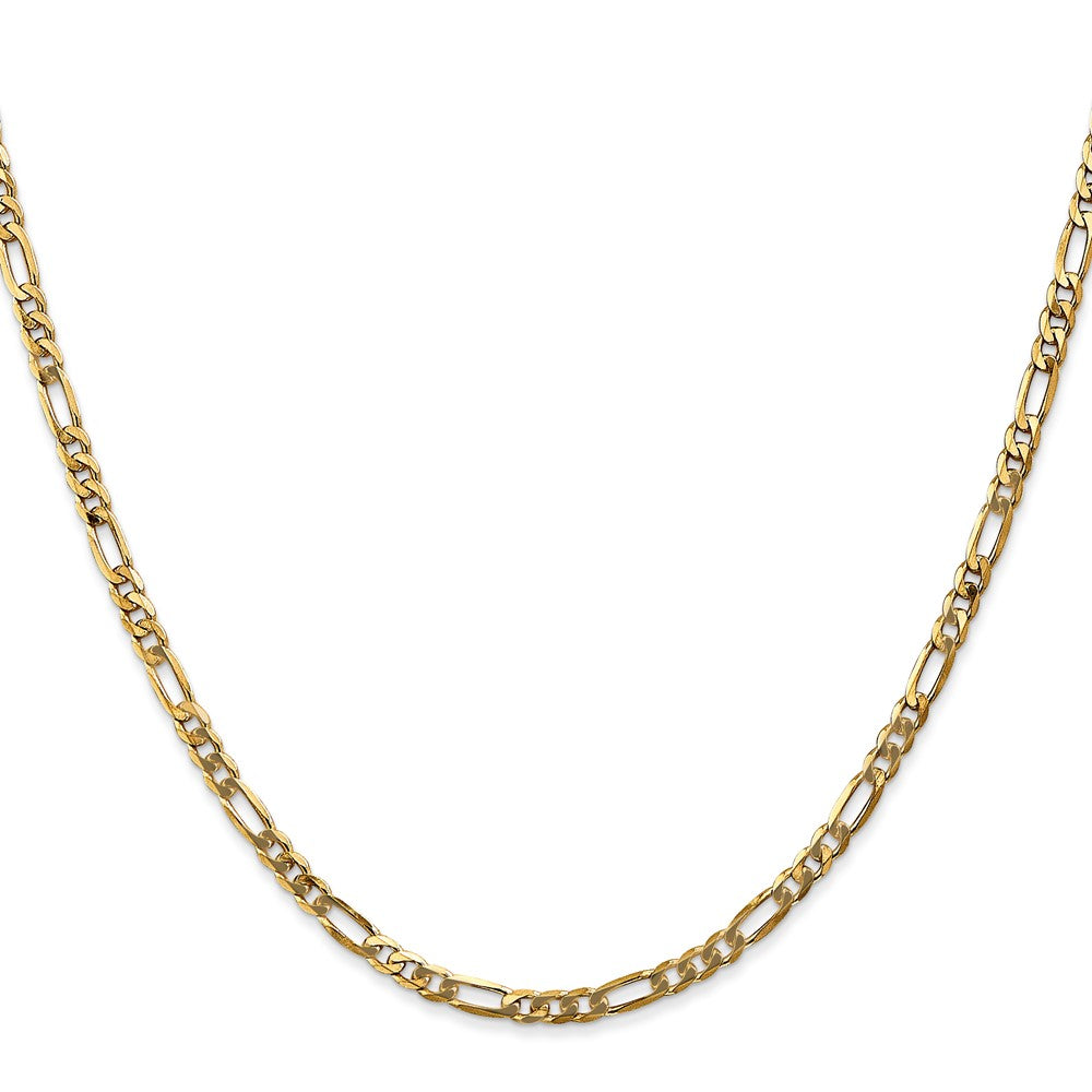 18 Inch 14K Yellow Gold 3mm Flat Figaro Chain Necklace