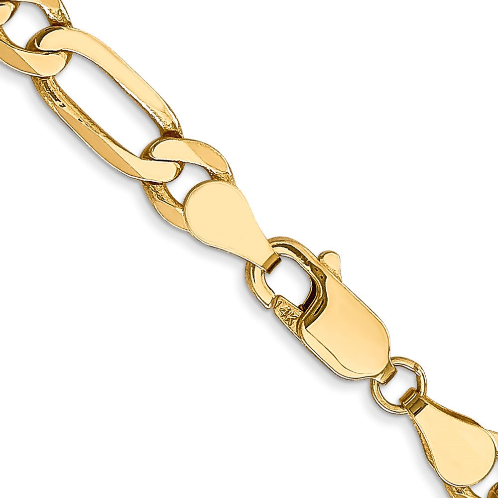 2 Inch 14K Yellow Gold 5.50mm Flat Figaro Chain Necklace