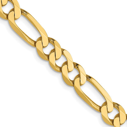2 Inch 14K Yellow Gold 5.50mm Flat Figaro Chain Necklace