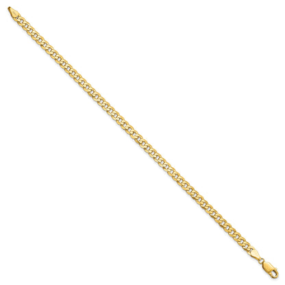 8 Inch 14K Yellow Gold 4.5mm Flat Beveled Curb Chain Bracelet