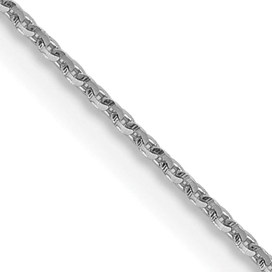 22 Inch 14K White Gold .85 mm D/C Cable Chain Necklace