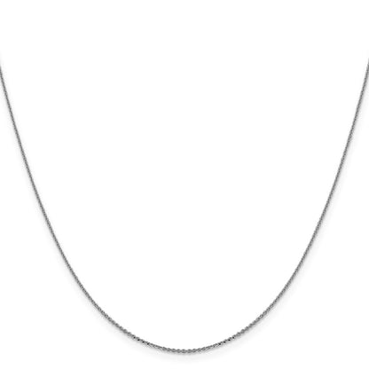 24 Inch 14K White Gold 1.0 mm D/C Cable Chain Necklace