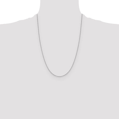 24 Inch 14K White Gold 1.0 mm D/C Cable Chain Necklace