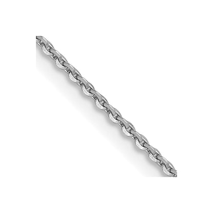 24 Inch 14K White Gold 1.0 mm D/C Cable Chain Necklace