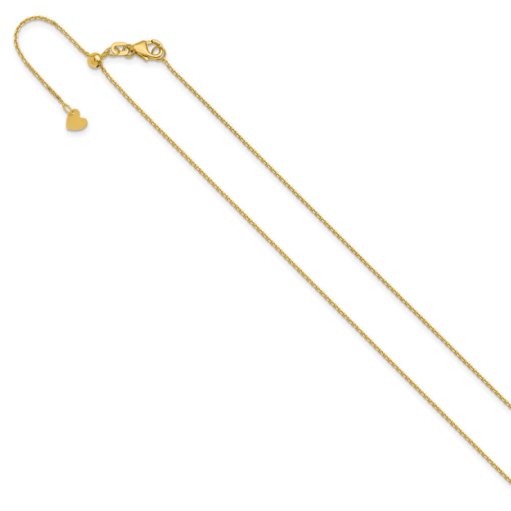 22 Inch 14K Adjustable 1.1mm D/C Cable Chain Necklace