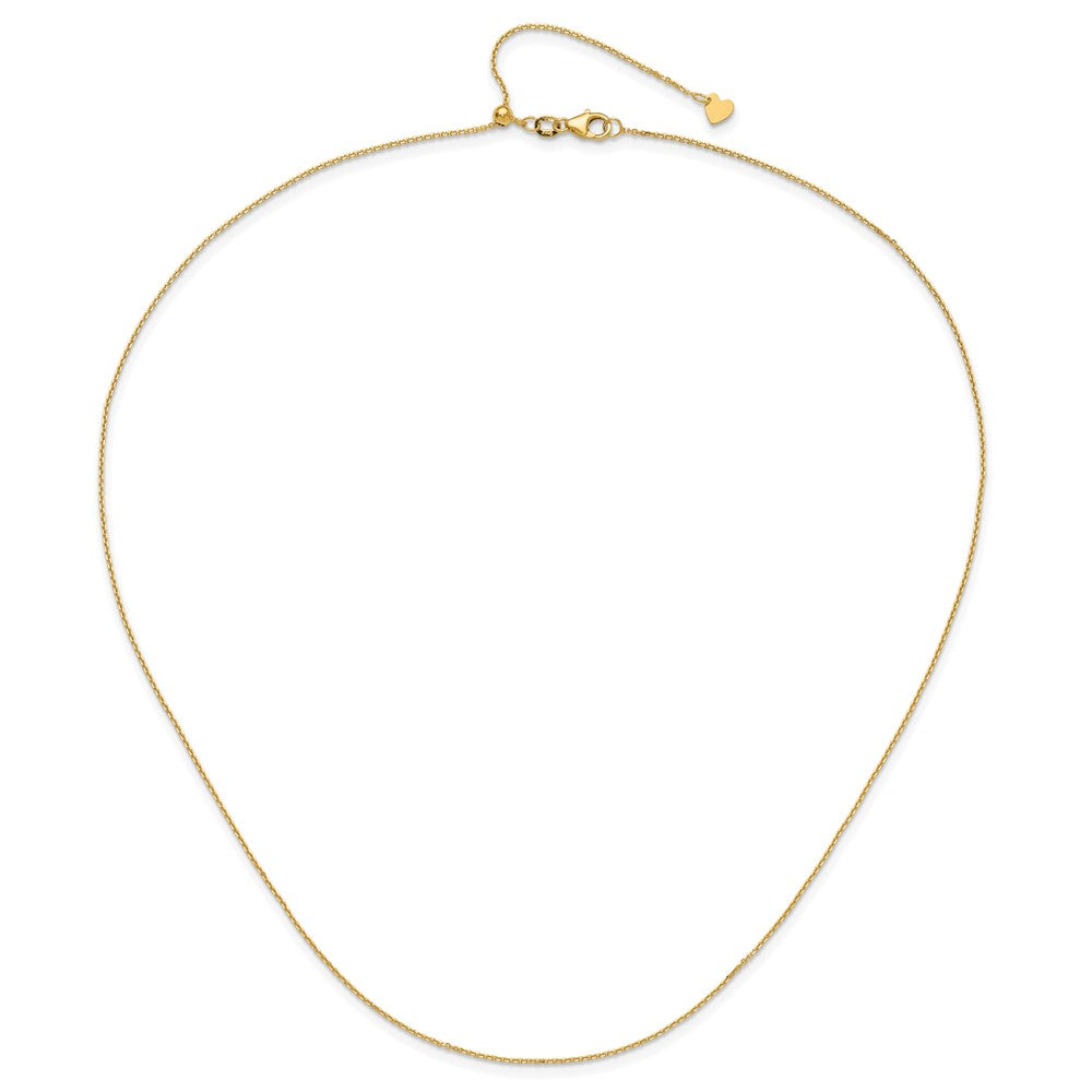 22 Inch 14K Adjustable 1.1mm D/C Cable Chain Necklace