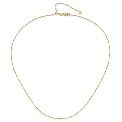 22 Inch 14K Adjustable 1.1mm D/C Cable Chain Necklace