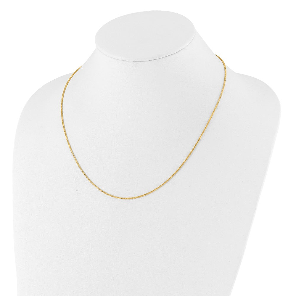 22 Inch 14K Adjustable 1.3mm D/C Wheat Chain Necklace