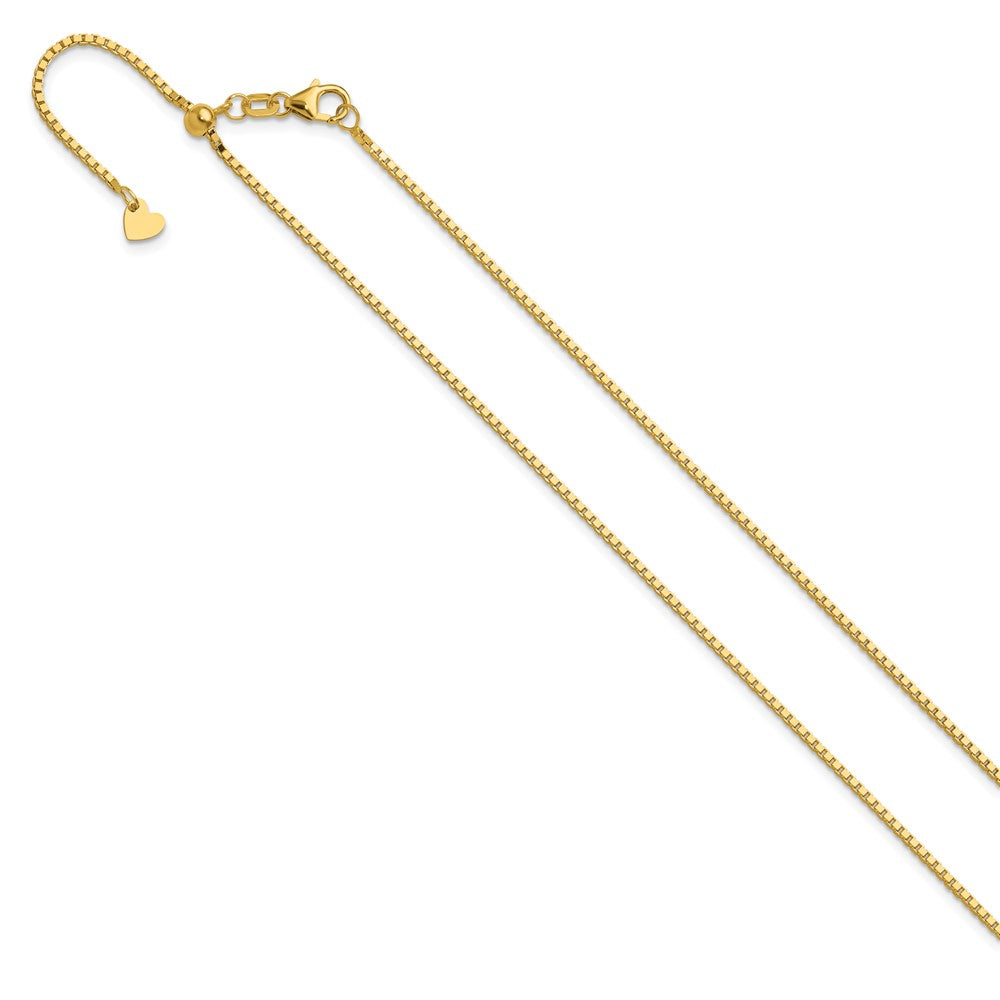 22 Inch 14K Adjustable 1.2mm Box Chain Necklace (1277-22) – Goldia.com.au