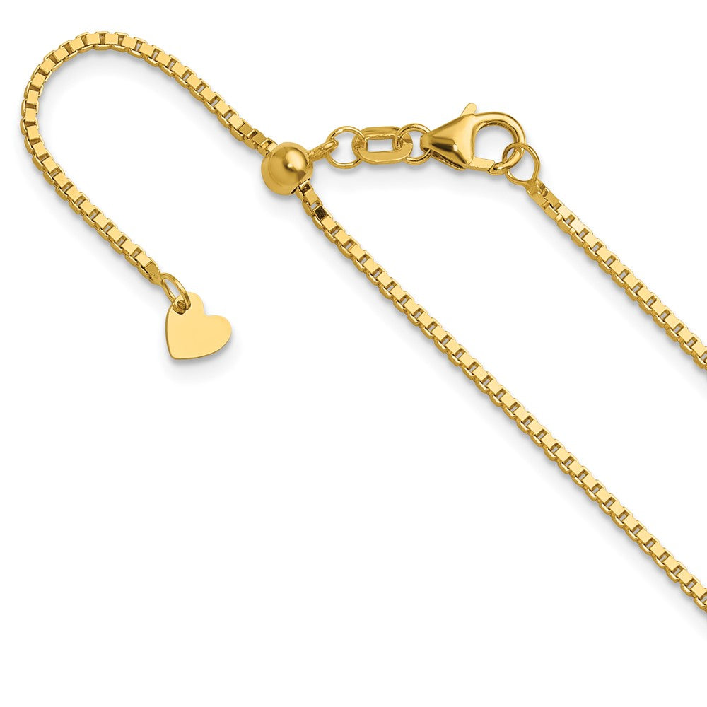 22 Inch 14K Adjustable 1.2mm Box Chain Necklace (1277-22) – Goldia.com.au
