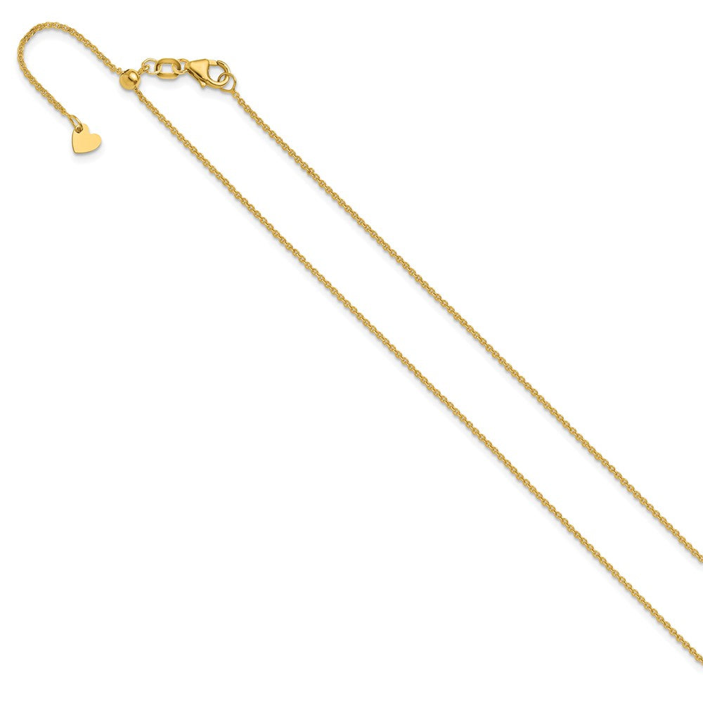 14K Adjustable 1.25mm Flat Cable Chain Necklace