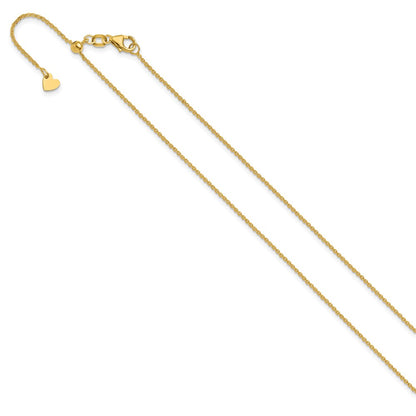 14K Adjustable 1.25mm Flat Cable Chain Necklace