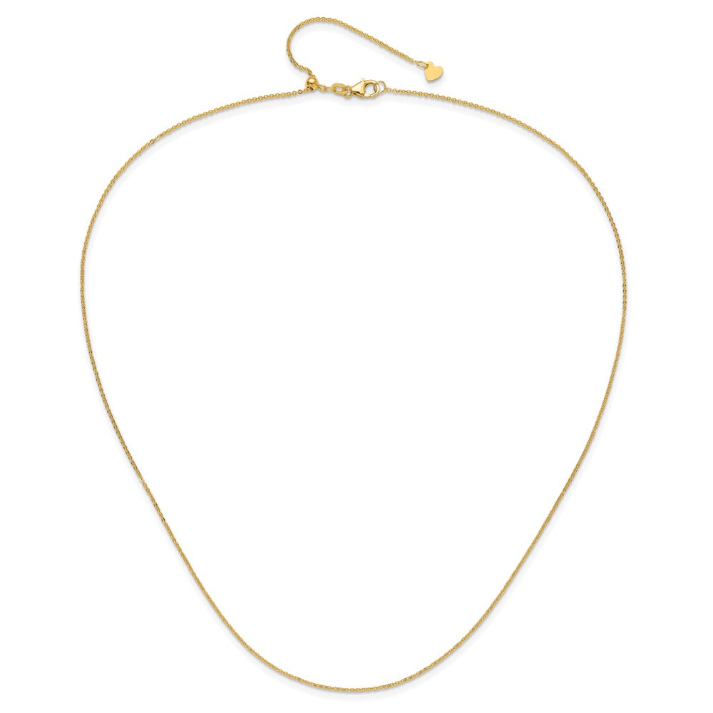 14K Adjustable 1.25mm Flat Cable Chain Necklace
