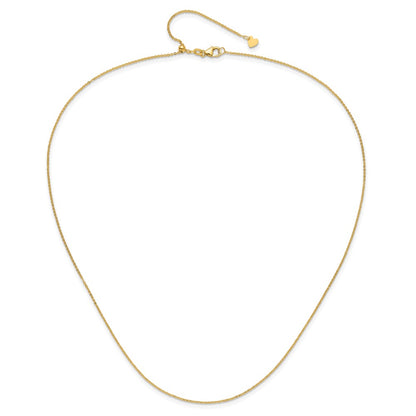 14K Adjustable 1.25mm Flat Cable Chain Necklace