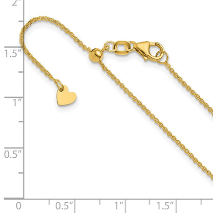 14K Adjustable 1.25mm Flat Cable Chain Necklace