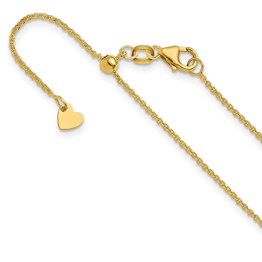 14K Adjustable 1.25mm Flat Cable Chain Necklace