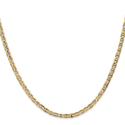 20 Inch 14K 3mm Concave Anchor Chain Necklace