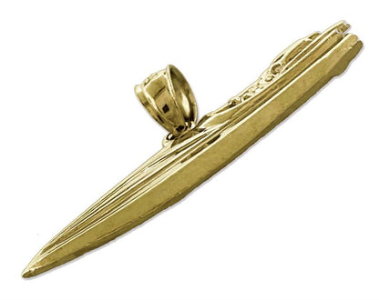 14K Gold High Speed Boat Racing Pendant