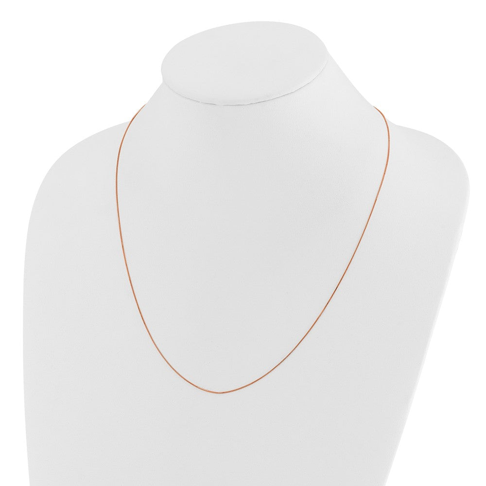 22 Inch 14K Rose Gold Adjustable .55mm Baby Box Chain Necklace