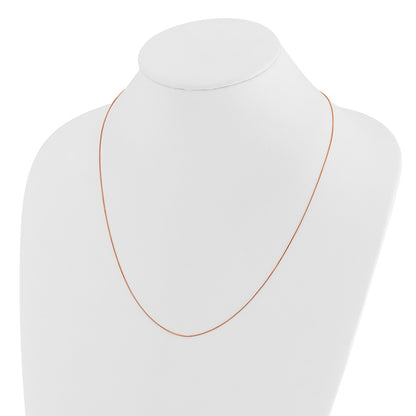 22 Inch 14K Rose Gold Adjustable .55mm Baby Box Chain Necklace