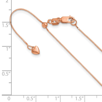 22 Inch 14K Rose Gold Adjustable .55mm Baby Box Chain Necklace