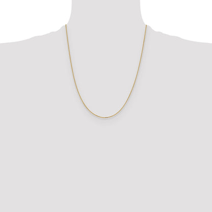 22 Inch 14K Yellow Gold 1.05mm D/C Cable Chain Necklace
