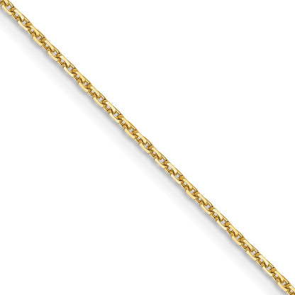 22 Inch 14K Yellow Gold 1.05mm D/C Cable Chain Necklace