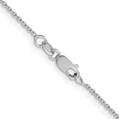 22 Inch 14K White Gold 1.05mm D/C Cable Chain Necklace