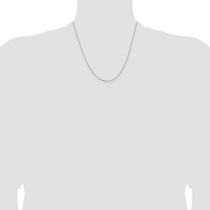 2 Inch 14K White Gold 1.05mm D/C Cable Chain Necklace