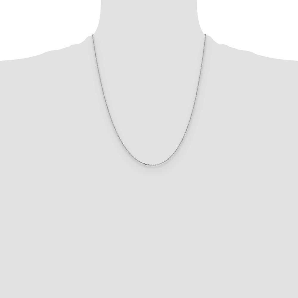 22 Inch 14K White Gold 1.05mm D/C Cable Chain Necklace