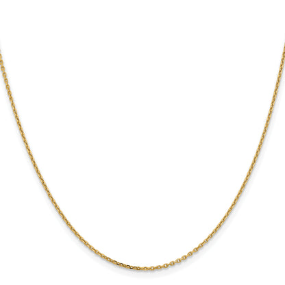 16 Inch 14K Yellow Gold 1.4mm D/C Cable Chain Necklace