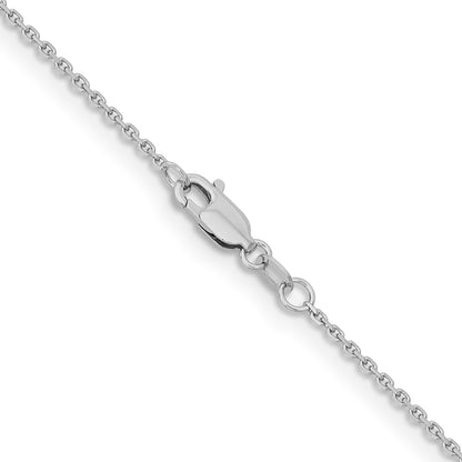 22 Inch 14K White Gold 1.4mm D/C Cable Chain Necklace
