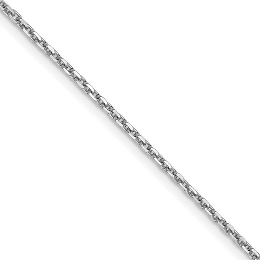 18 Inch 14K White Gold 1.4mm D/C Cable Chain Necklace