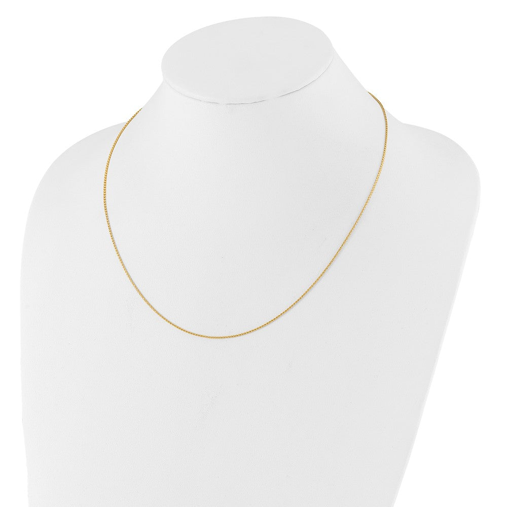 2 Inch 14K Yellow Gold 1mm D/C Open Franco 1In+1In Adjustable Chain Necklace