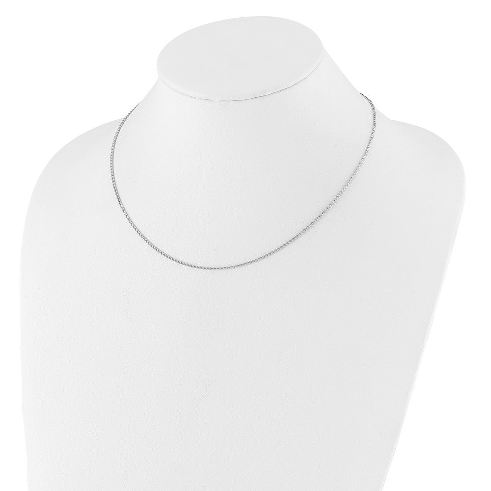 2 Inch 14K White Gold 1.4mm D/C Open Franco 1In+1In Adjustable Chain Necklace