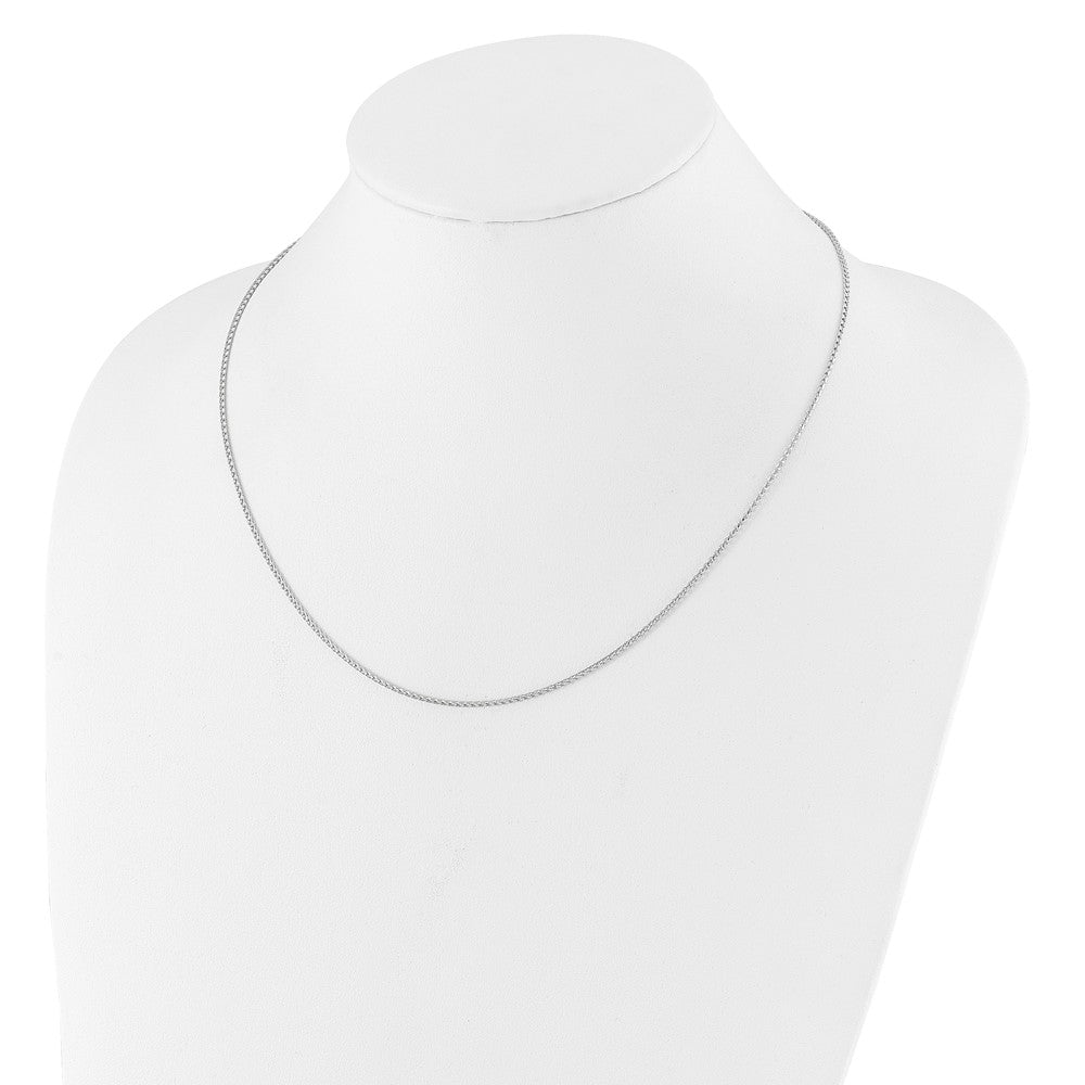 18 Inch 14K White Gold 1.4mm D/C Open Franco 1In+1In Adjustable Chain Necklace