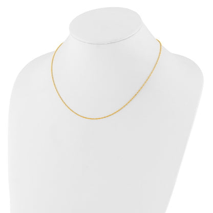 18 Inch 14K Yellow Gold 1.25mm Singapore 1In+1In Adjustable Chain Necklace