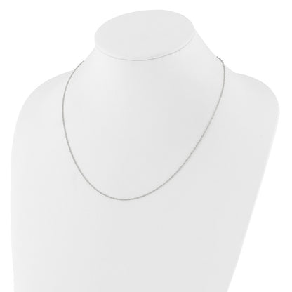 2 Inch 14K White Gold 1.25mm Singapore 1In+1In Adjustable Chain Necklace