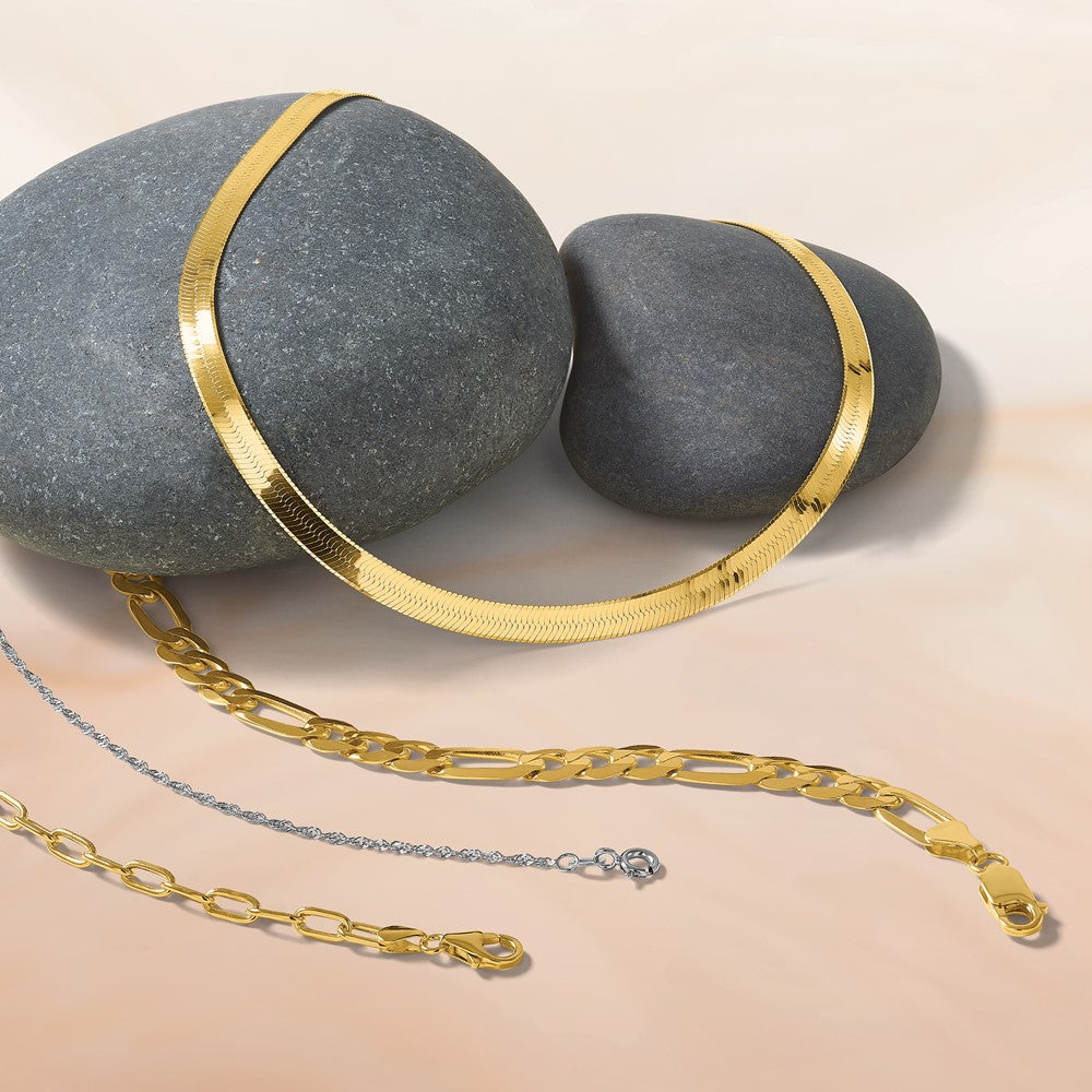 18 Inch 14K White Gold 1.5mm Singapore 1In+1In Adjustable Chain Necklace