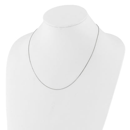 2 Inch 14K White Gold .7mm Box 1In+1In Adjustable Chain Necklace