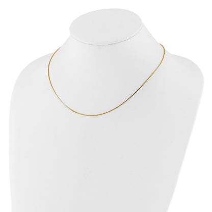 18 Inch 14K Yellow Gold .95mm Box 1In+1In Adjustable Chain Necklace