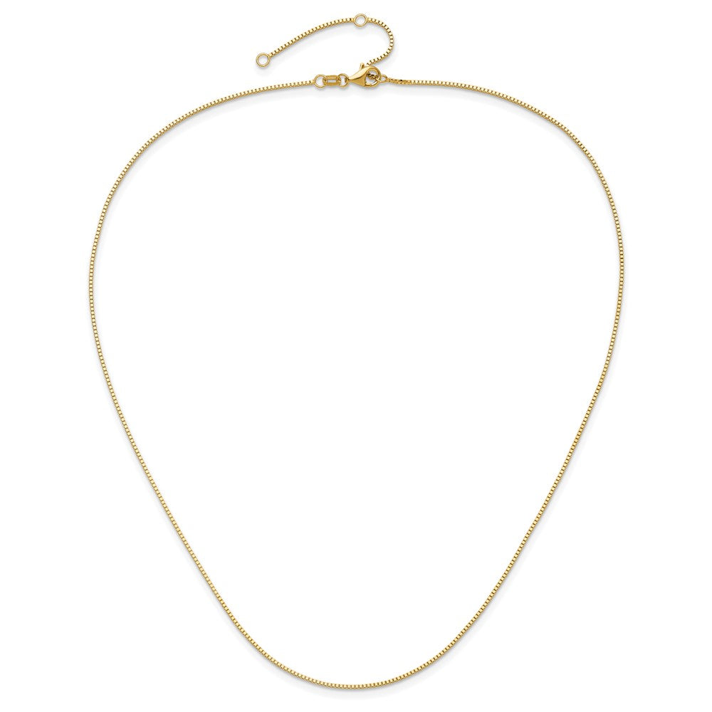 2 Inch 14K Yellow Gold .95mm Box 1In+1In Adjustable Chain Necklace