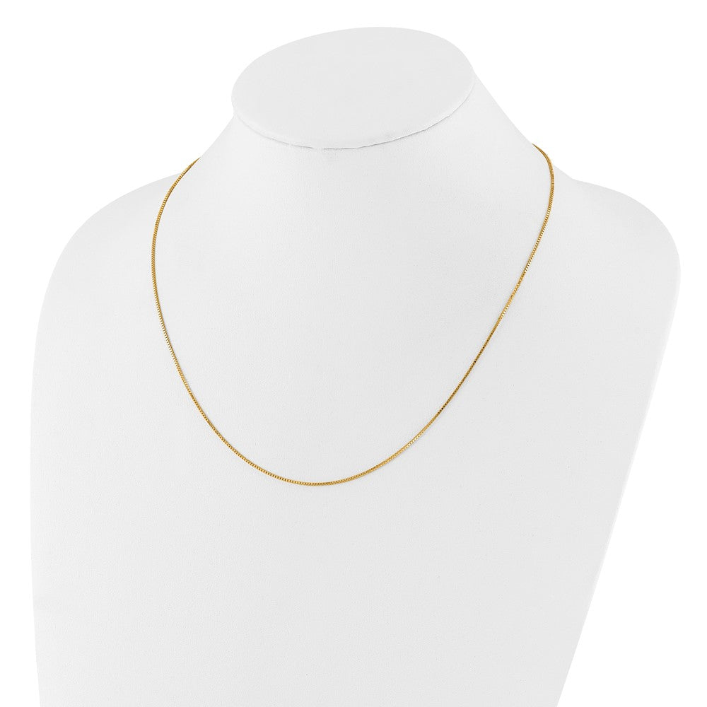 2 Inch 14K Yellow Gold .95mm Box 1In+1In Adjustable Chain Necklace