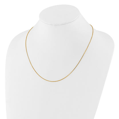 2 Inch 14K Yellow Gold .95mm Box 1In+1In Adjustable Chain Necklace