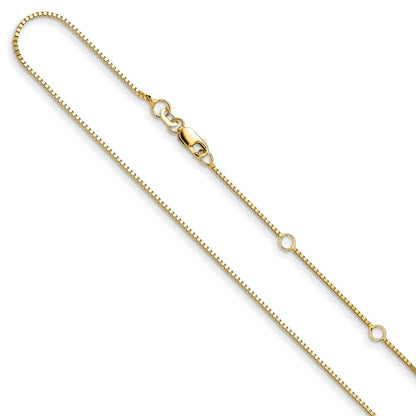 26 Inch 14K Yellow Gold .95mm Box 2In+2In Adjustable Chain Necklace