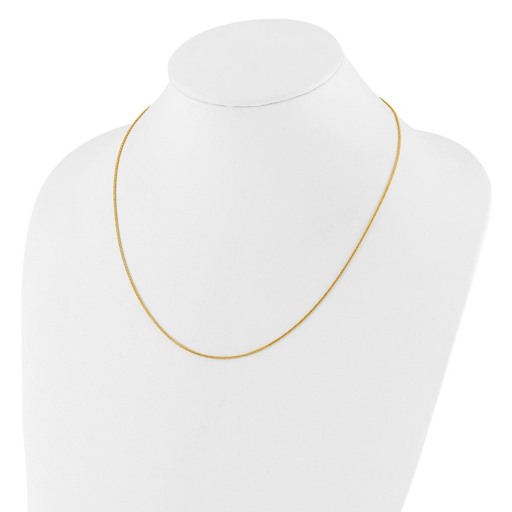 22 Inch 14K Yellow Gold Adjustable 1mm Quadra Wheat Chain Necklace