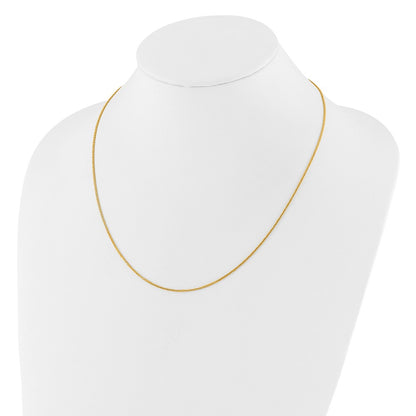 22 Inch 14K Yellow Gold Adjustable 1mm Quadra Wheat Chain Necklace