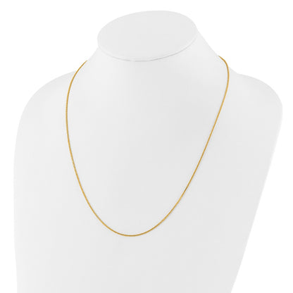 22 Inch 14K Yellow Gold Adjustable 1mm Quadra Wheat Chain Necklace