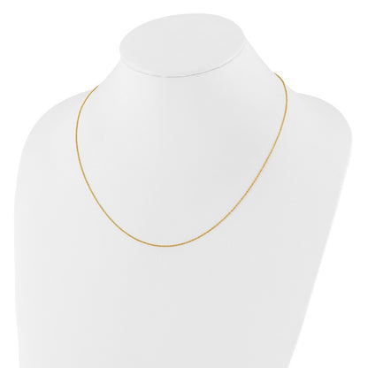 22 Inch 14K Yellow Gold Adjustable .95mm Sparkle Singapore Chain Necklace